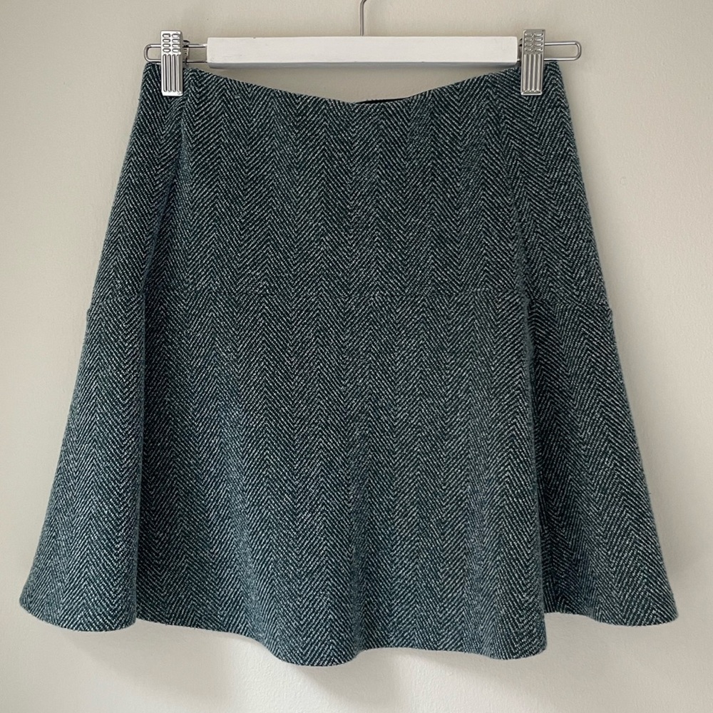 Teal fit and flare skirt